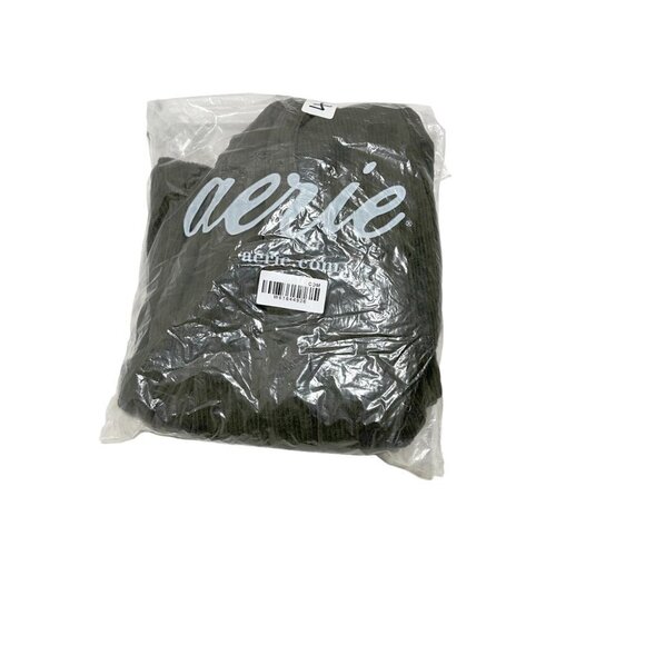 NEW Aerie Women's Groove-On Rib Velour High Waisted Flare Pant Olive - Picture 12 of 12